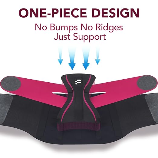 Fitomo 0.5mm Ultra Thin Back Brace for Women Men, Seamless Yoga Fabric for All Day Comfort, Wear under Clothes, Enhanced Lumbar Pad for Lower Back Pain Relief, Sciatica, Posture, Lifting, Rose, Size S