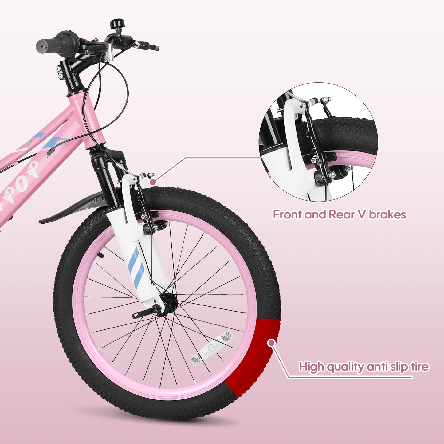 SAHISTCT 20 24 Inch Kids Bike for Boys & Girls Ages 8-12 Years,7 Speed Boys Mountain Bike Kids' Bicycles with Front Suspension and V Brakes