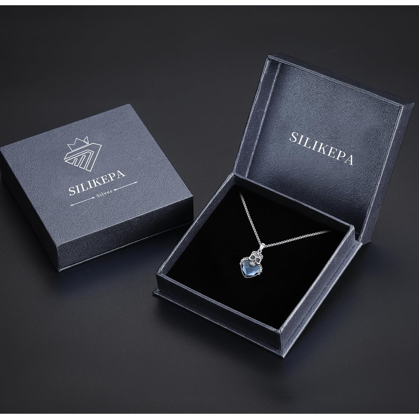 Skull Necklace for Women 925 Sterling Silver Skull Pendant Necklace Gothic Pendant Halloween Jewelry Gift for Women