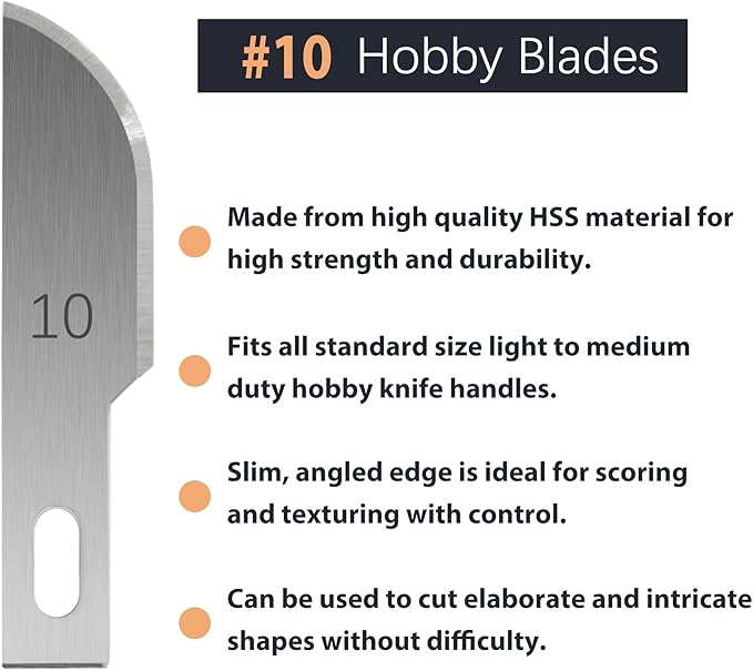 Headley Tools #10 Hobby Knife Blades(Pack of 60),Art Blades Cutting Tool with Storage Case for Craft, Hobby, Scrapbooking, Stencil