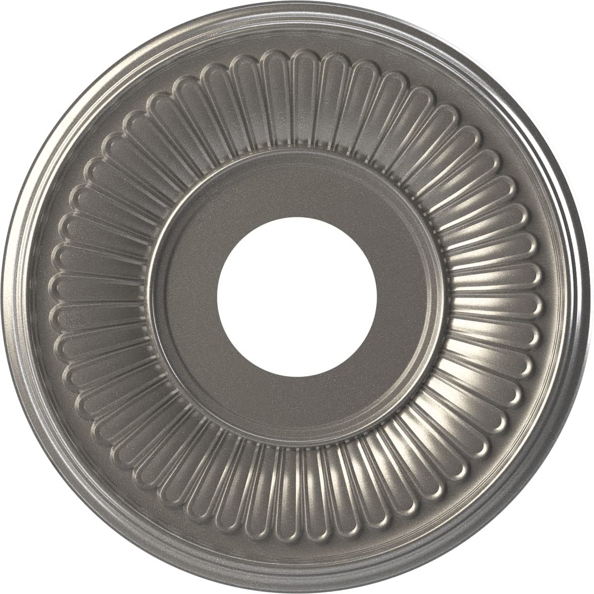 Ekena Millwork 13Od X 3 1/2Id X 3/4P Berkshire Thermoformed Pvc Ceiling Medallion (Fits Canopies Up To 5 3/4), Aged Dark Steel