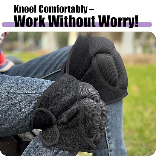 Men Women Knee Pads for Adult, Waterproof Kneepads for Gardener, Carpenter, Cleaner, Painter, Landscaper, Padded Knee Pad Protector for Christmas for Cleaning Floors, Mechanic Repair, Planting Flowers, Black Large