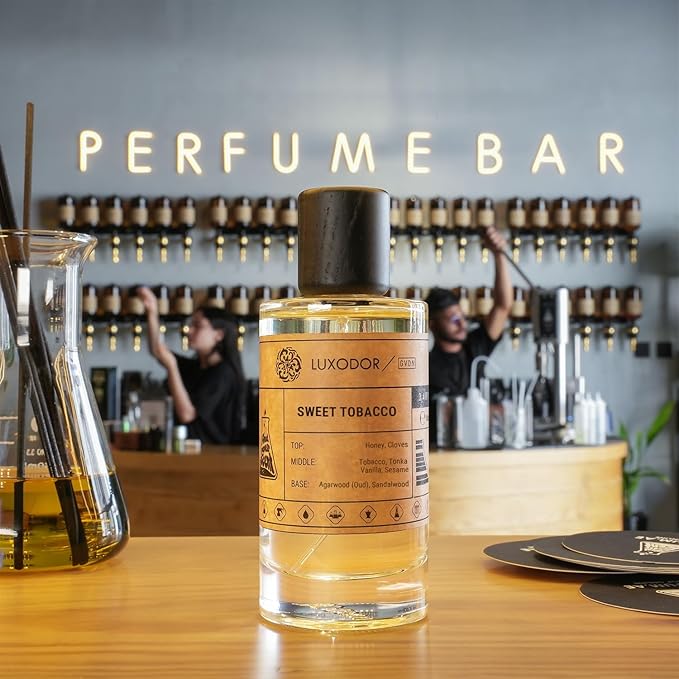 Sweet Tobacco Perfume for Men & Women, Inspired by Tobacco Honey, 2-Piece Combo of 100 ml Fragrance Spray Bottle and 10 ml Alcohol-Free Roll-On Perfume Oil, Vegan, Paraben-Free, Unisex