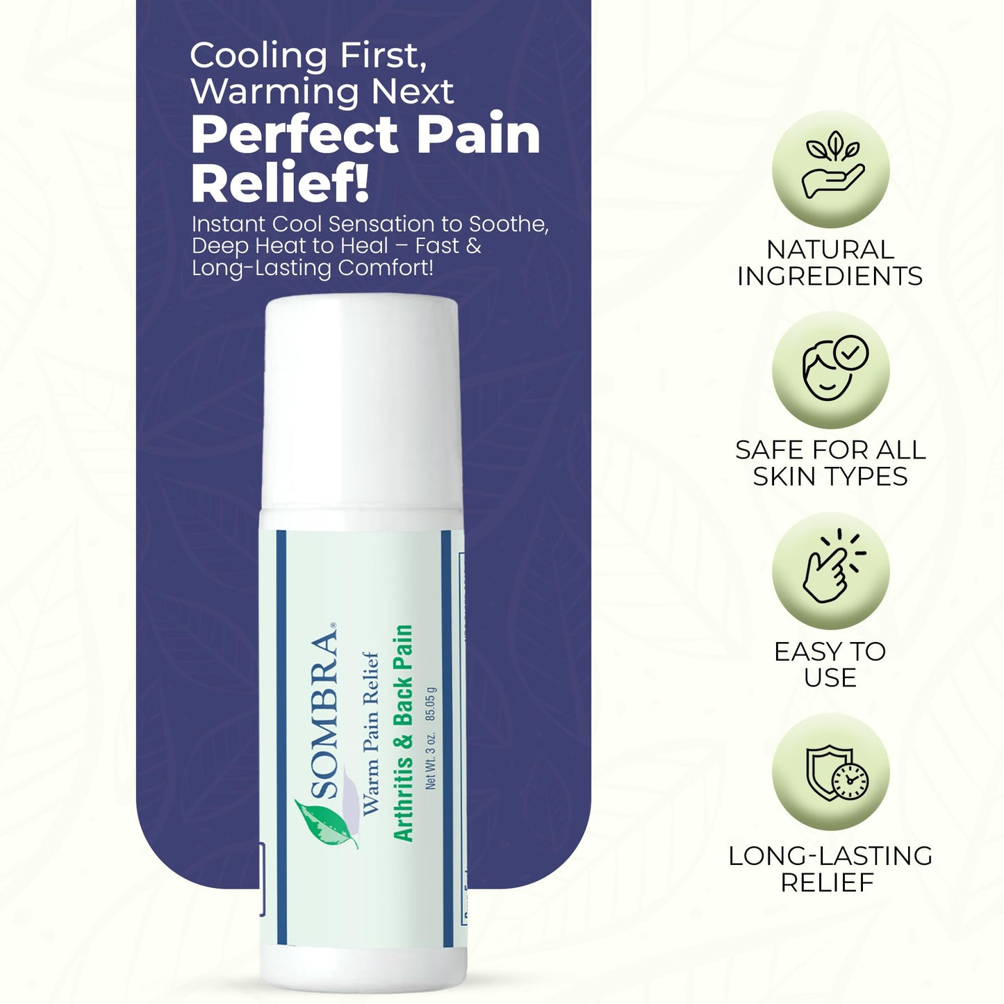 Sombra Warm Pain Relief Gel, Warm Relief for Arthritis and Chronic Pain Pre-Workout Muscle Rub Vegan Formula Free of Artificial Fragrances, Dyes, NSAIDs, Wax, Petrv