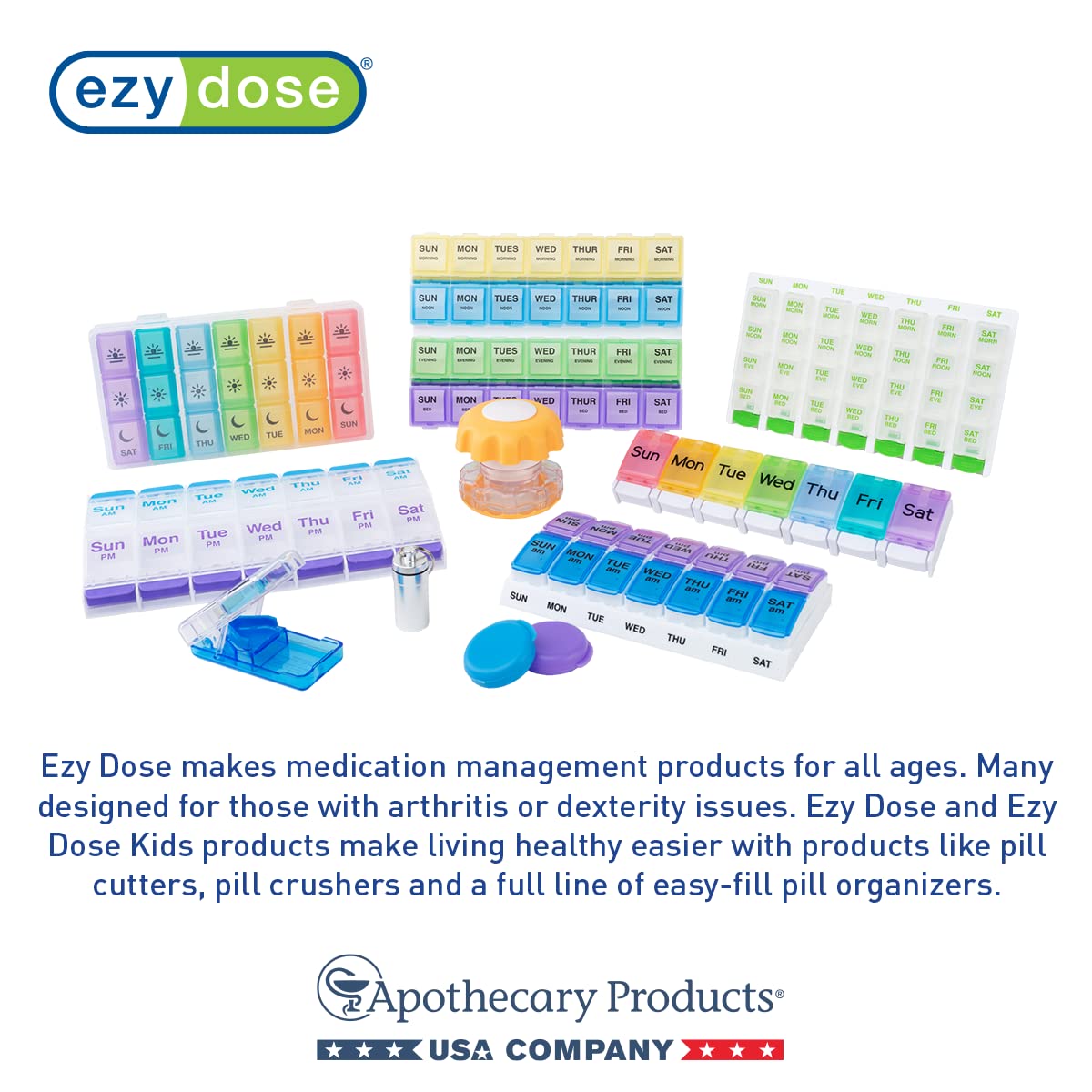 EZY DOSE Pill Cutter and Splitter Cuts Pills, Vitamins, Tablets Stainless Steel Blade Travel Sized Colors May Vary, 1 Count (Pack of 2) (67015)