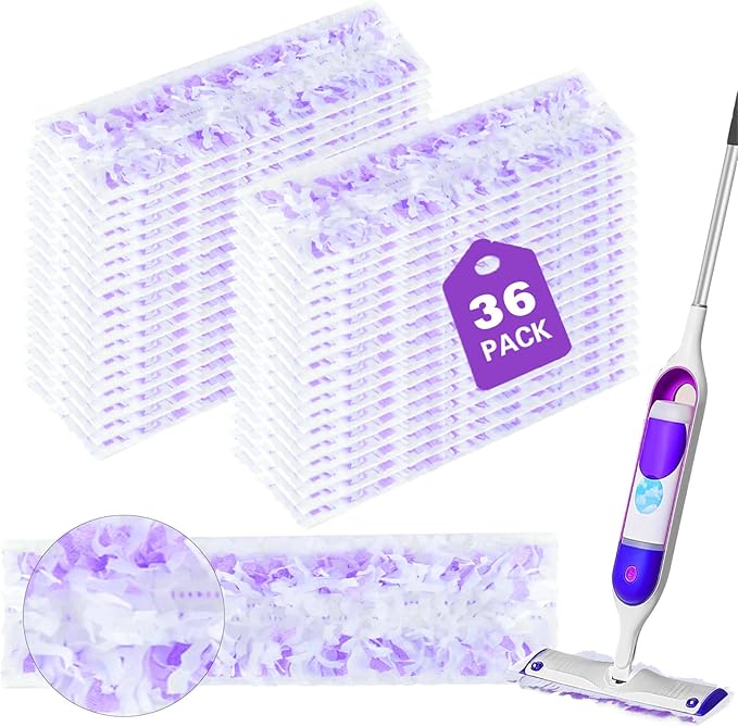 36 Pack Power Mop Refill Pads for Swiffer PowerMop - Mop Pads Refills for All Multi-Surface Hardwood Floor Cleaning, 12 Layers Thickened Durable | Super Absorbent | Stickiness