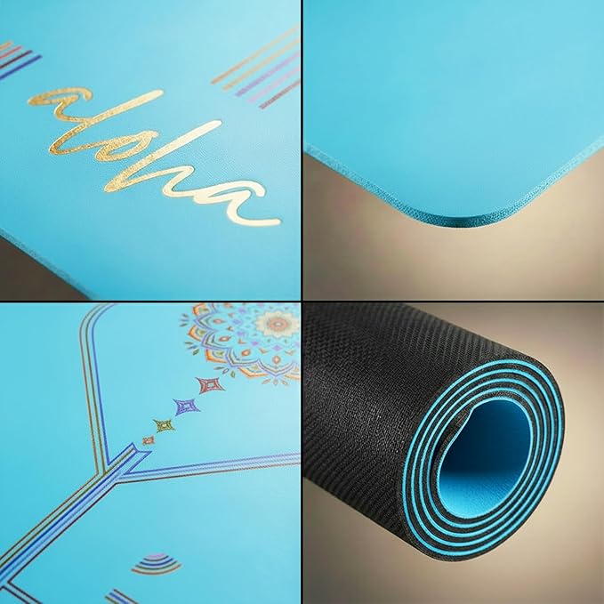 Aloha Bliss Premium Yoga Mat – 72” x 27 - Thick, Non-Slip & Durable | Sweat-Resistant, Lightweight & Portable | Perfect for Yoga, Pilates, Home Workouts, Gym & Studio Practice - Eco-Friendly
