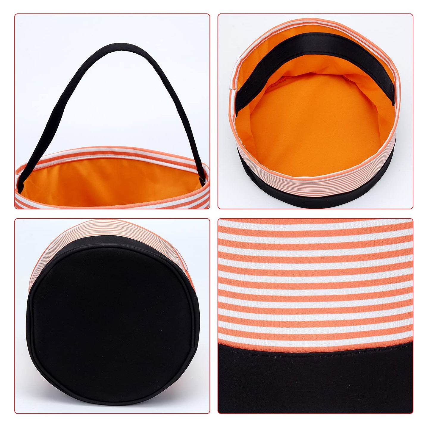 Halloween Candy Buckets Candy Baskets Halloween Trick or Treat Bags Polka Dot Halloween Party Favor Bags
