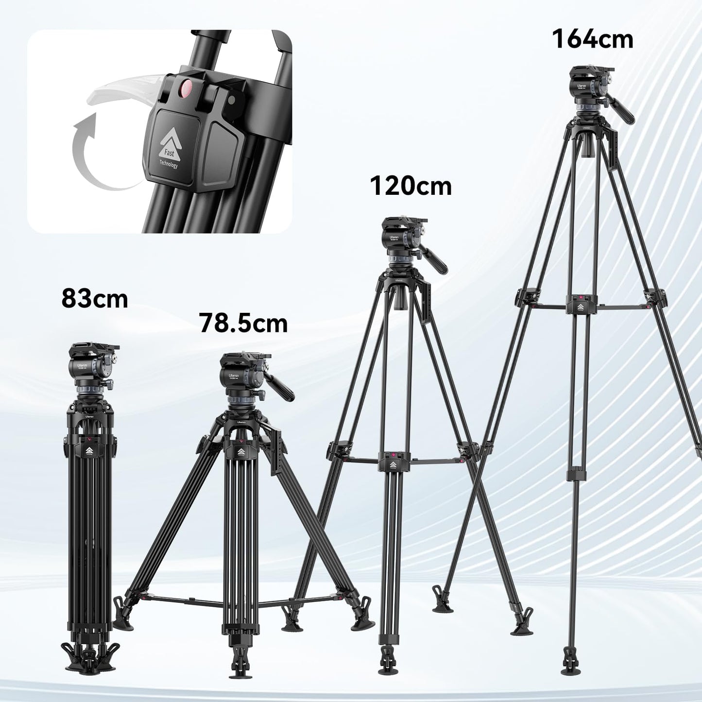 VIJIM TT48 Camera Tripod, 64inch Professional Heavy Duty Tripod for Camera with 360 Fluid Head, Friction Damping, Mid Level Spreader, Compatible with Canon Nikon DSLR Camera Camcorder, Max Load 22lb