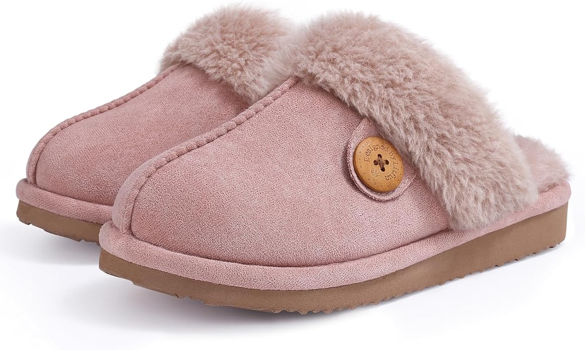 Litfun Women's Fuzzy Memory Foam Slippers Fluffy Winter House Shoes Indoor and Outdoor