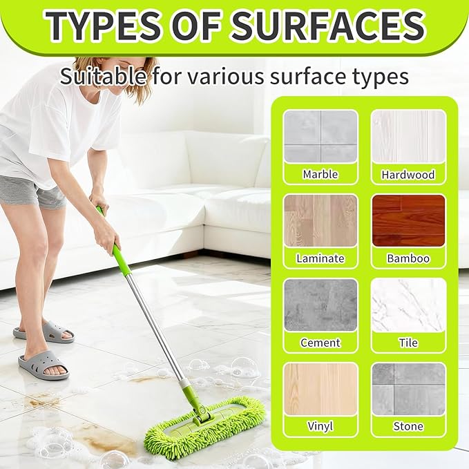 8 Pack Reusable Microfiber Mop Pads,Compatible with Swiffer Sweeper Mop, Replacement Dry Sweeping Cloths & Wet Mopping Cloths Sweeping for Surface/Hardwood Floor Cleaning