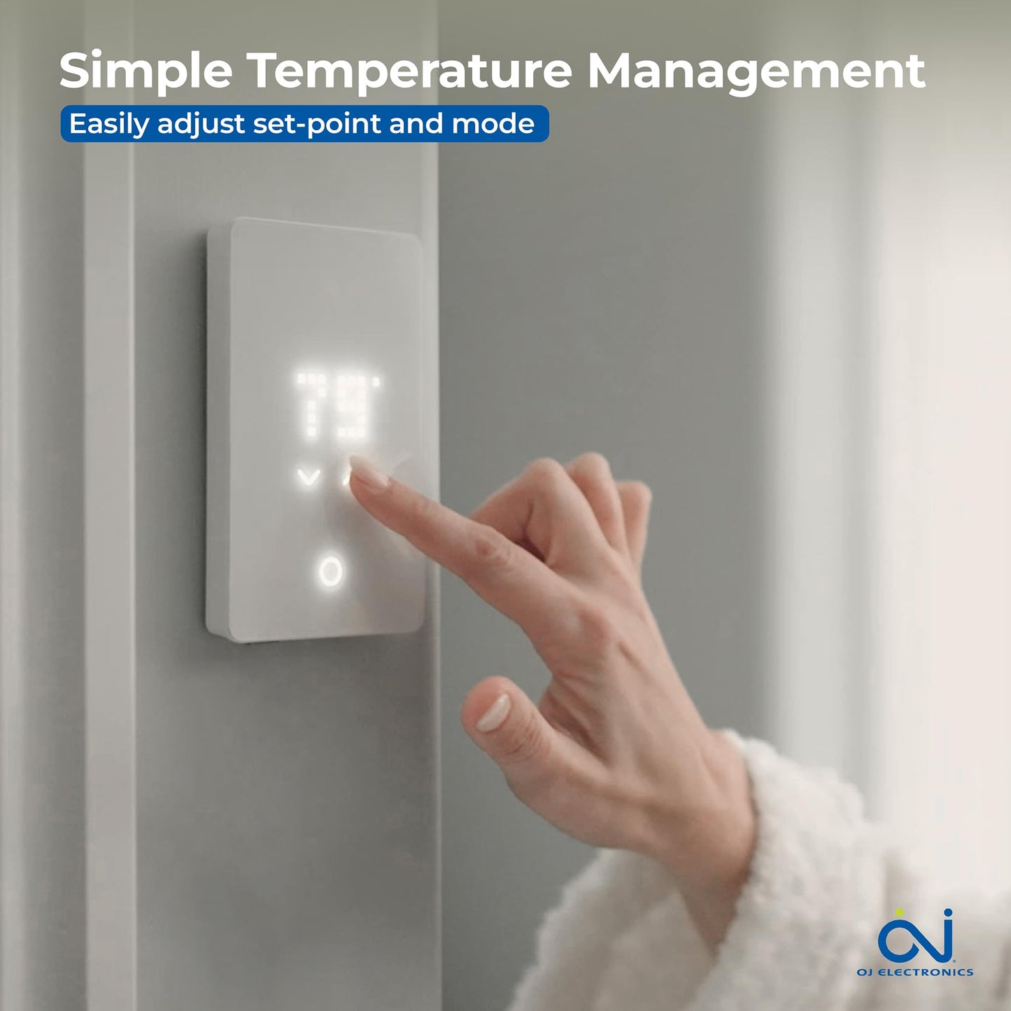 OJ Microline UWG5 LED Smart Heated Floor Thermostat - WiFi & Touchscreen - 120/240v - Programmable with Voice Control - Radiant Floor Heating Thermostat with GFCI & Flooring Sensor