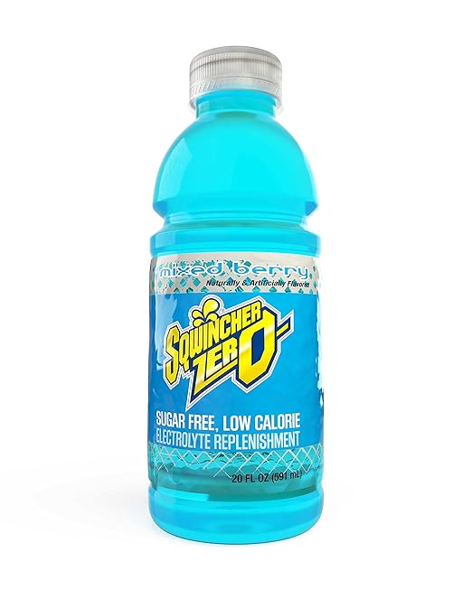 Sqwincher Zero Activity Drink Bottles | Mixed Berry Flavored | Sugar Free | Low Calorie | Low Sodium | Ready-To-Drink | El...