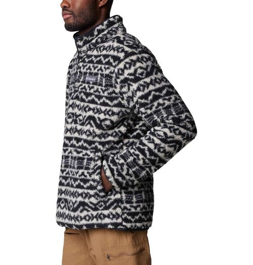 Columbia Men's Rugged Ridge Half Snap Fleece, Dark Stone Madras Tonal, Medium
