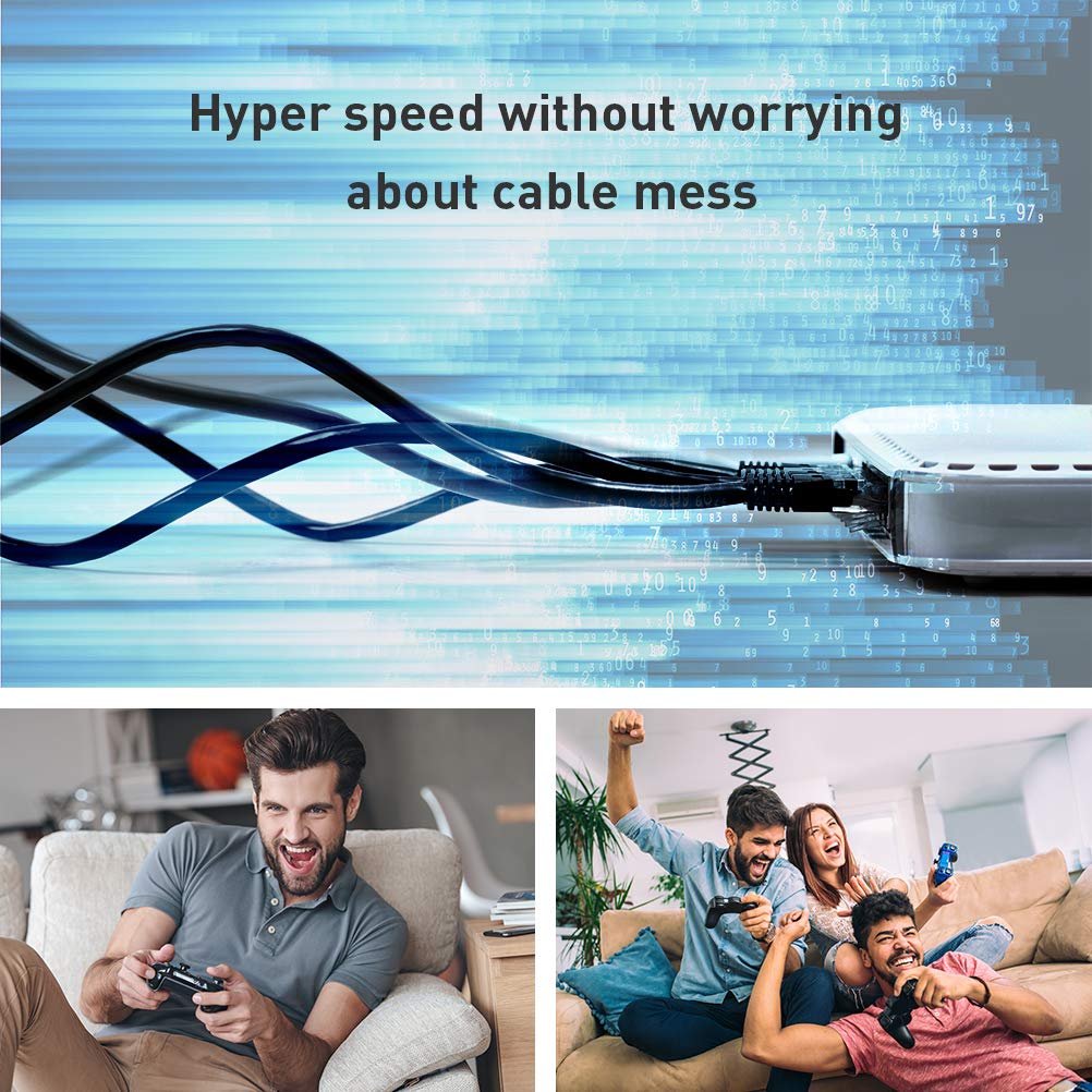 Network Cable, Cat 8 Ethernet Cable 3Ft, Faster Than Cat7/Cat6/Cat 6E/Cat5, Either Ethernet Cable, Double Shielded Gold Plated R