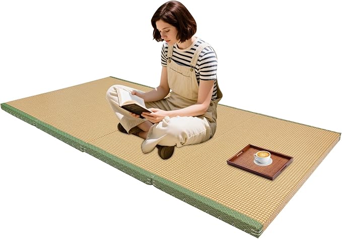 Foldable Floor Mattress, 78.74"*39.37"*1.97" Tatami Floor Mat, Meditation Yoga Natural Coconut Fiber Easily Cleaned Floor Bed Futon Pad Folding Sofa Bed For Yoga Meditation Tea Rooms