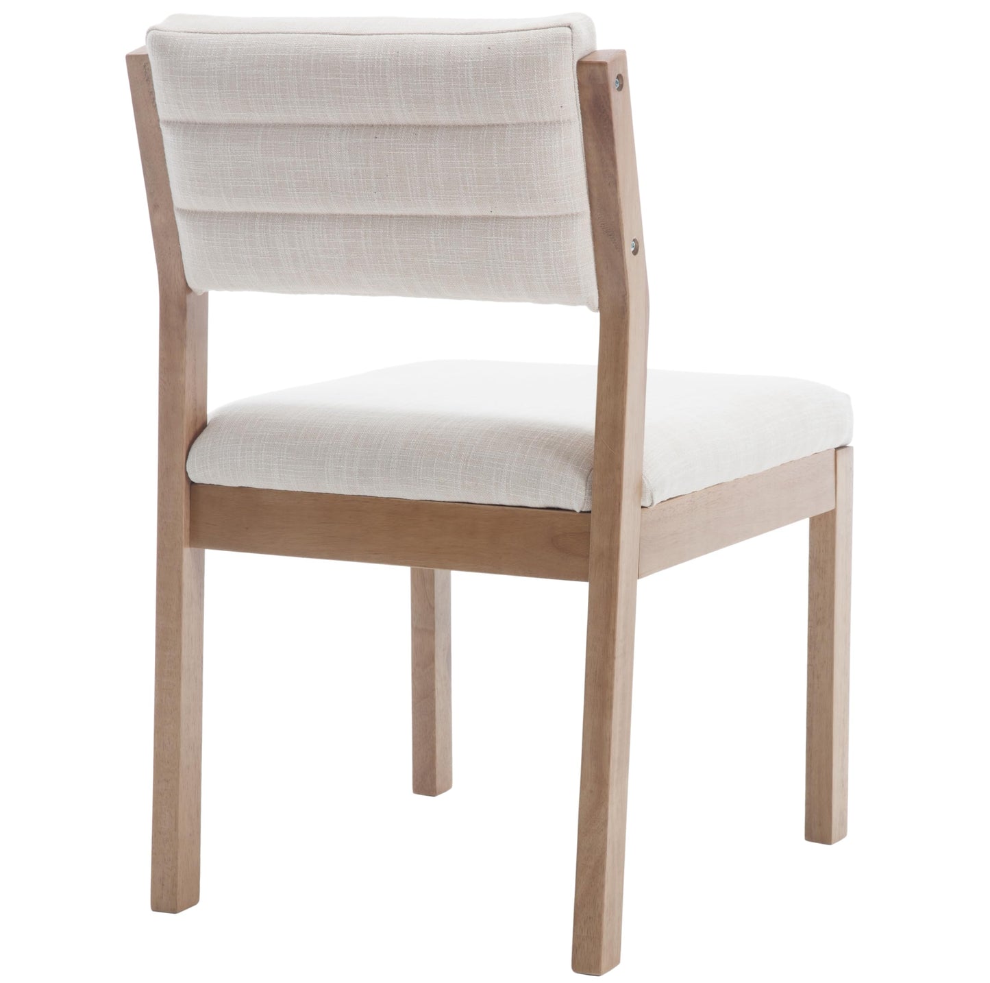 RIVOVA Linen Dining Chairs Set of 4, Comfortable Upholstered Seats with Wood Legs, Mid Century Modern Chairs for Kitchen, Living, Bedroom, Restaurant, Beige