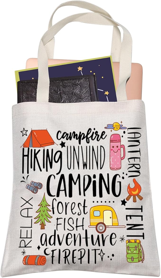Love To Camp Waterproof Travel Bag Camping Forest Fish Adventure Shopping Bag Camper Life Gift