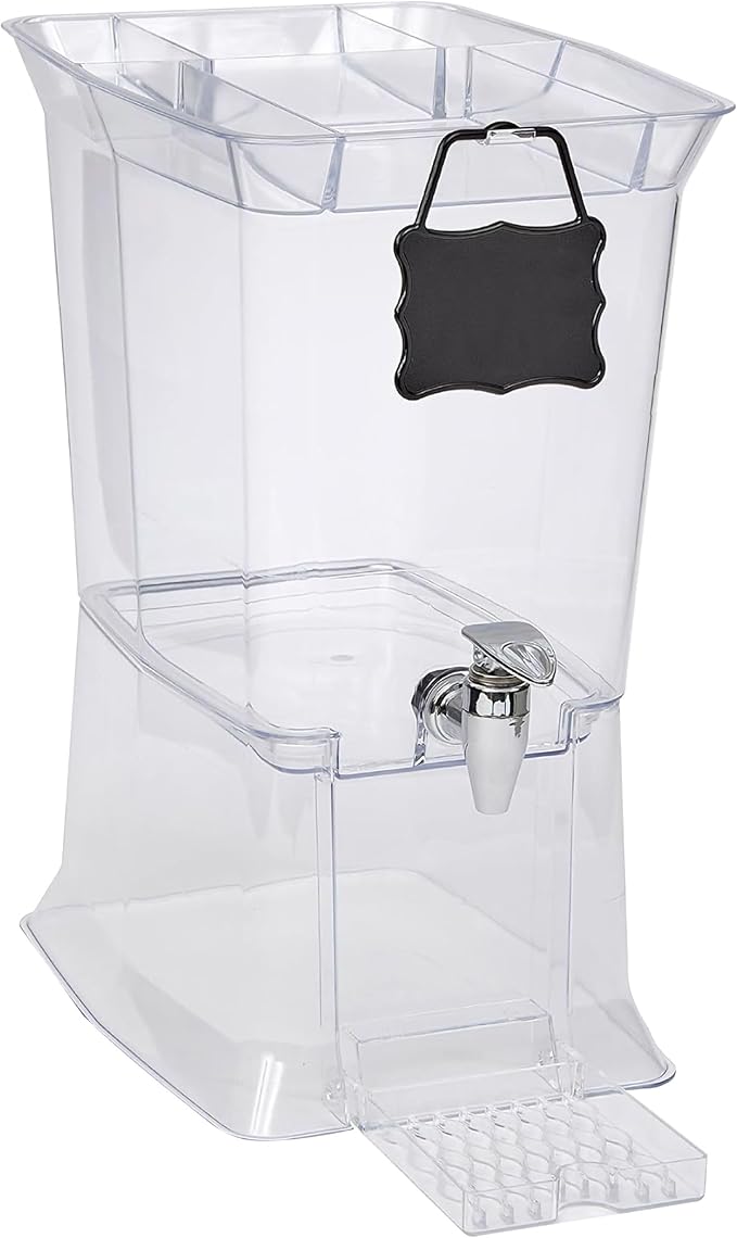 Buddeez Tritan Beverage Dispenser with Party Top Lid and Drip Tray - 3 Gallon Drink Dispenser - Drink Dispenser - BPA Free