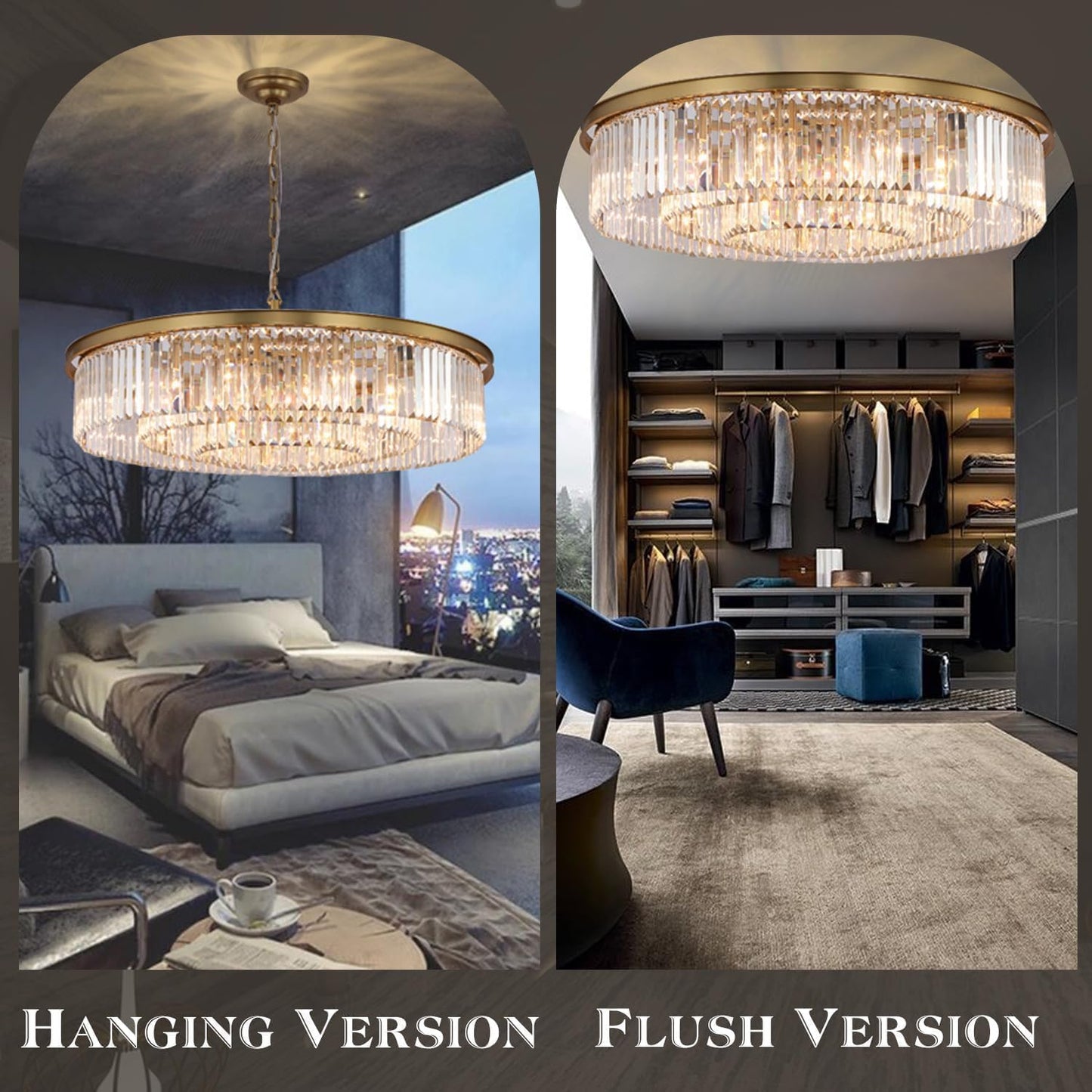 GMlixin Large Crystal Chandelier Modern Luxury Pendant Ceiling Lights Fixture Antique Gold Chandelier for Dining Room Living Room 12-Lights 3-Tier Raindrop Chandeliers Lighting (Gold, Dia 31 Inch)