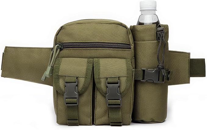 Piscorush Tactical Waist Pack with Water Bottle Holder Versatile and Waterproof Military Fanny Pack Utility Belt for Outdo...