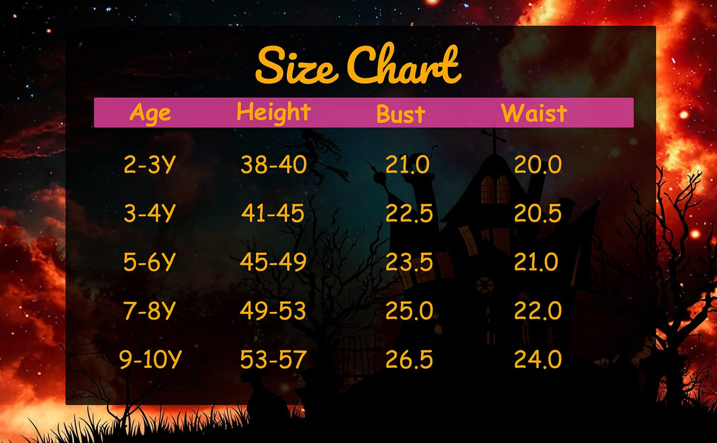 JIFRE Cute Children Halloween Orange Witch Costume for Girls, Toddler Infant Baby Halloween Costume Outfit Cosplay (Orange Small Witch, 1-2Y, 1-2T)
