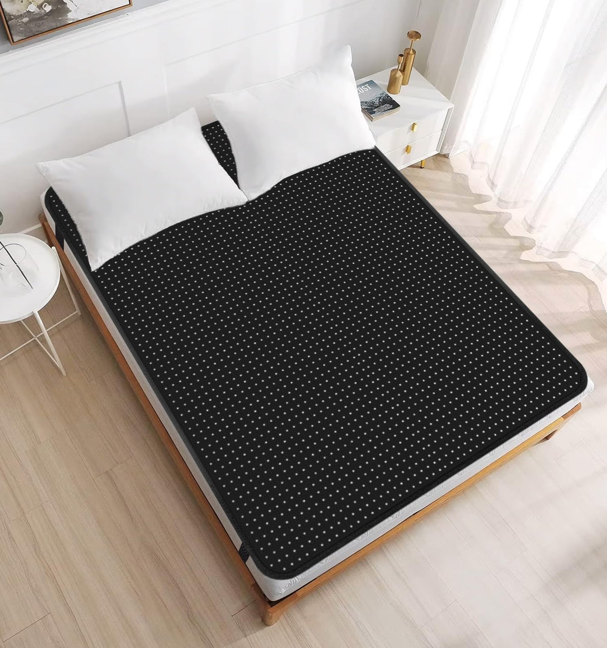Grounding Mat for Bed King Size Full Body Grounding Sheets Breathable Mats with 15ft Cord for Better Sleep, Pain and Stress Relief (28x78in)