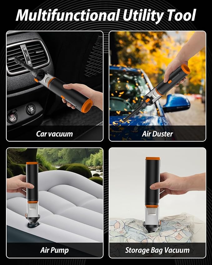 Handheld Vacuum Cordless, 19000Pa High Power Suction & Blower 2 in 1 Mini Portable Car Vacuum Cleaner for Home, Car, Office Desk, Keyboards