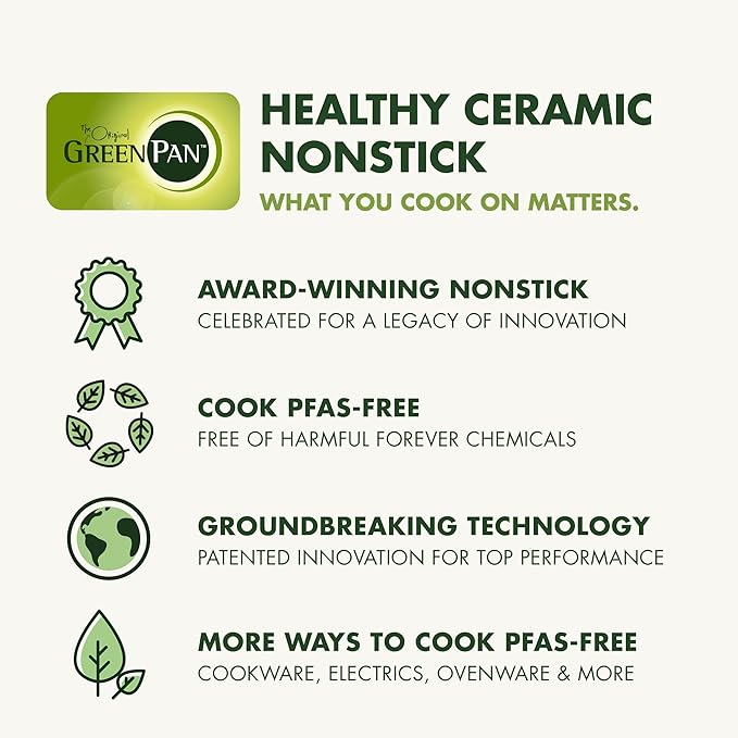 GreenPan 22 Piece Valencia Pro Ceramic Nonstick Cookware Set, PFAS-Free, Induction Ready, Hard Anodized Pots & Pans with Lids, Compatible on All Cooktops, Dishwasher & Oven Safe, Gray