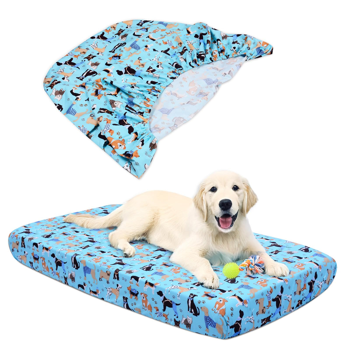 Suyfhdc Dog Bed Cover - 38x24x5 Inch Dog Bed Replacement Cover Washable Reusable Liner - Pet Bed Cover for Small to Medium Pet Beds
