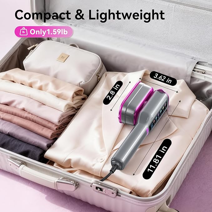DIGIX 2-in-1 Steamer & Iron, 10s Heat-up, LED Display, 6 Modes, 130ml Large Tank, Self Clean, 1200W Travel Steamer for Clothes, Portable Handheld Garment Steamer for Travel Home Office, Auto-off, 120V