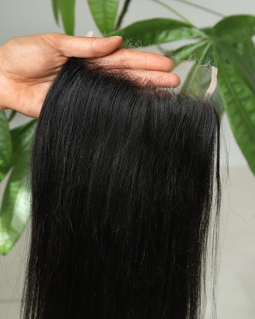 BEEOS Yaki Straight 5x5 SKINLIKE Real HD Lace Closure, Pre-Plucked Bleached Knots 0.10mm Ultra-thin Invisible HD Lace Human Hair 14 Inch