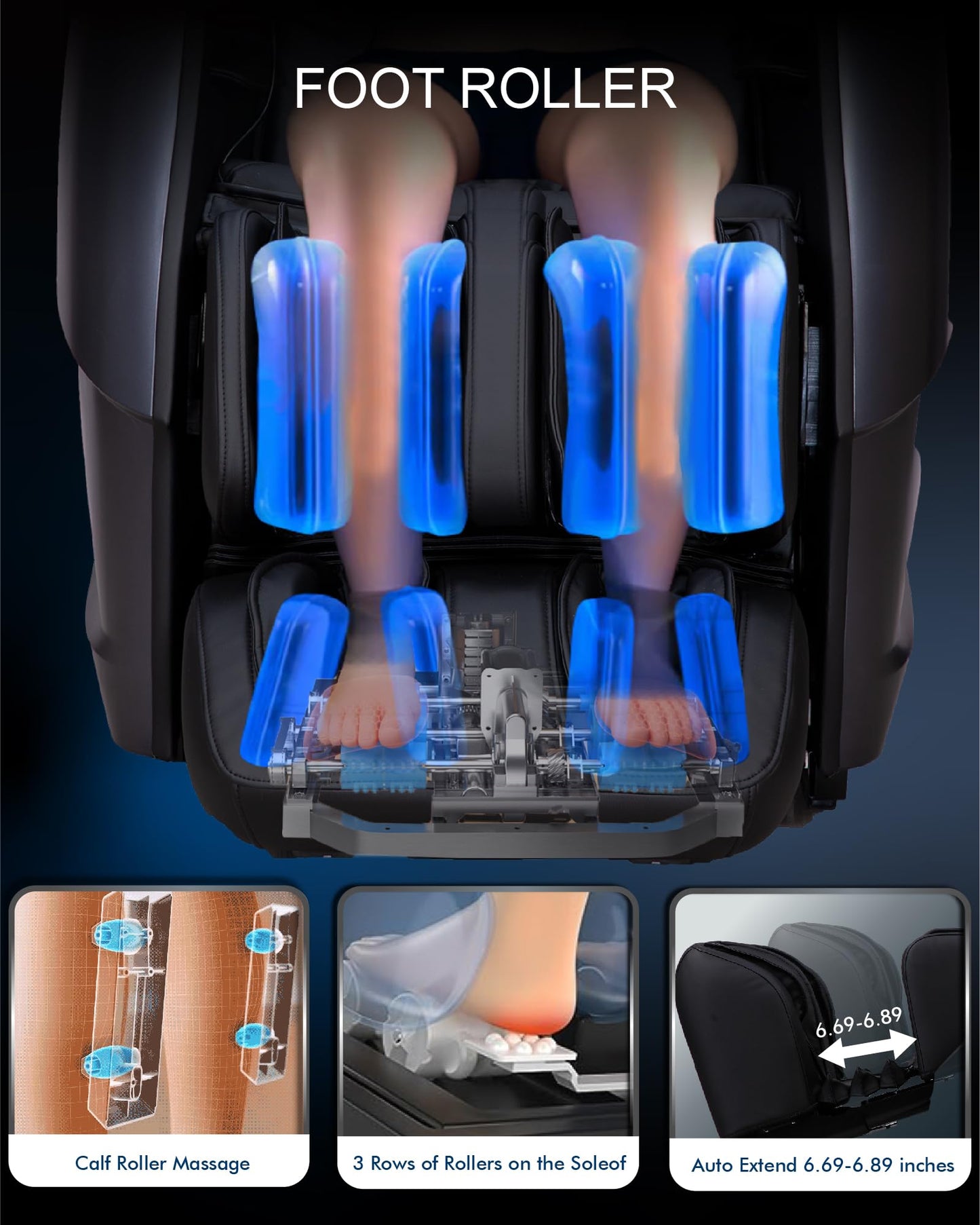 MeitFith Upgrade 4D Massage Chair Zero Gravity Massage Chair Full Body and Recliner AI Voice Control Auto Legrest Calf & Foot Rollers Heated Program Customization Black