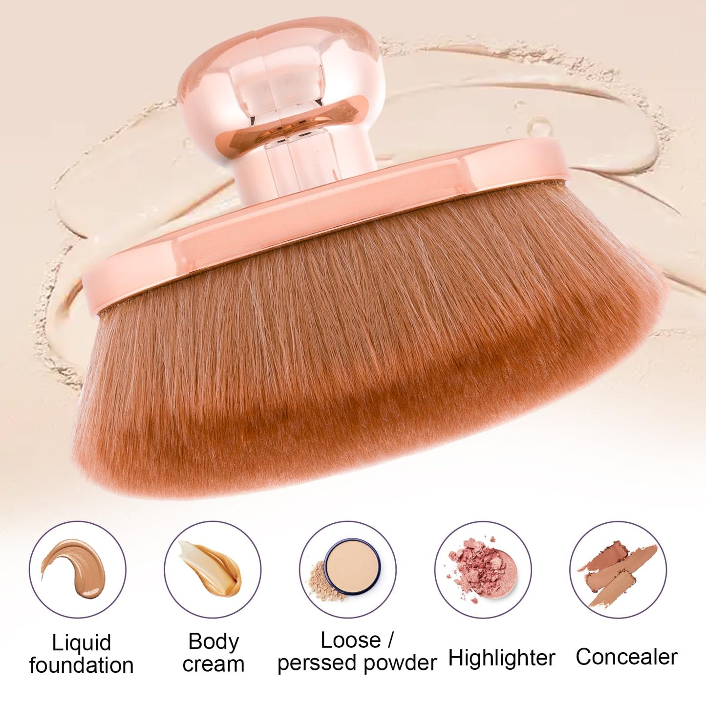 UNIMEIX Blend & Blur Extra Large Body Makeup Brush with Drawstring Bag, 4.5 Inch Wide-headed Sunscreen Applicator Kabuki Brush f