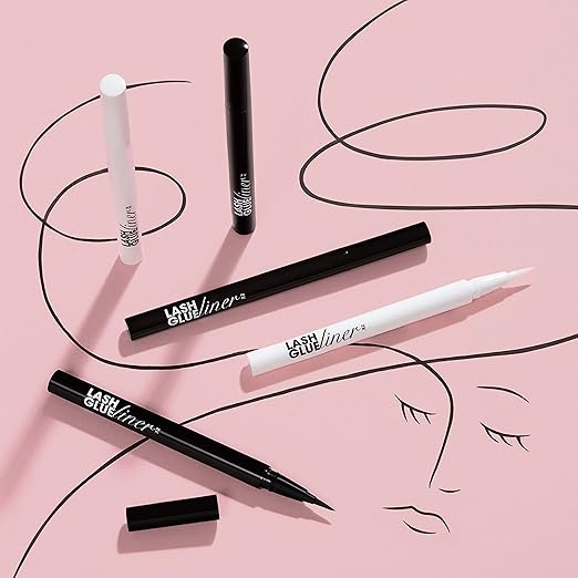 KISS Clear Lash GLUEliner, Felt-Tip Eyelash Adhesive, Clear Matte Finish, Foolproof Application, Easy Touch-Up, 0.02 Oz. (Pack of 2)