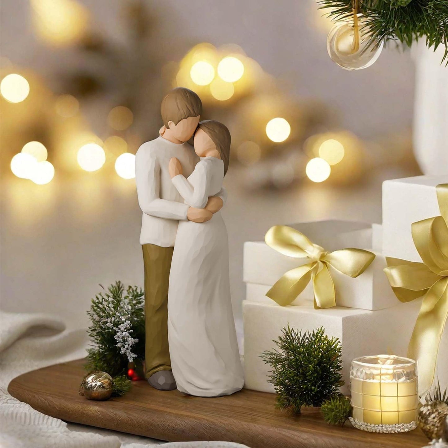 CUNTAUK Couple Figurine, Love Statue Gift for Wedding, Romantic Couple Figurines Best Gifts for Anniversary, Valentine’s Day, Birthday