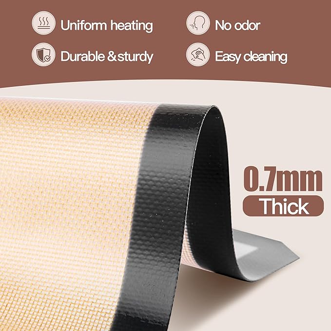 3-Pack Non-Stick Silicone Baking Mat, Food Safe Silicone Mats for Baking Cookies and Macarons - Silicone Baking Sheet(Black)