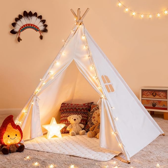 Kids Teepee Tent for Kids, Kid Play Tents for Girls & Boys, Gifts Playhouse for Indoor Outdoor Games, Toddler Toys House f...