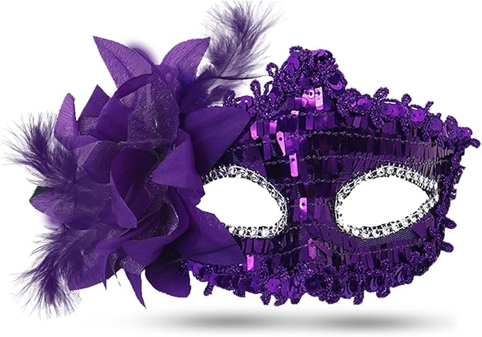 MYMENU Masquerade Mask for Women Couple Masquerade Mask for Men Shiny Venetian Mask Halloween Mask for Party Prom