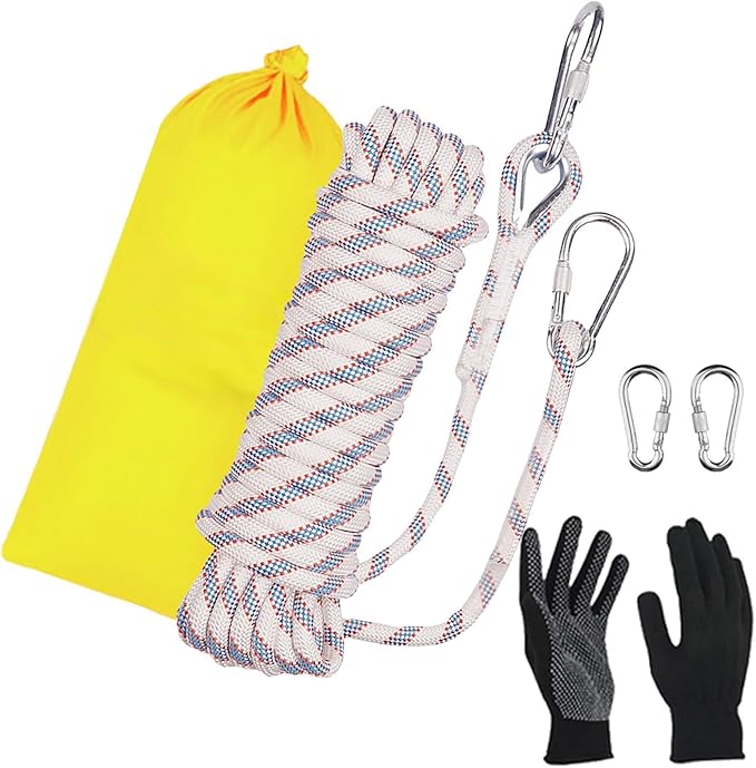 DELLNA 8mm Static Climbing Rope - Heavy Duty Climbing Rope for Rock Climbing, Tree Climbing Gear, Arborist Rope, and Campi...