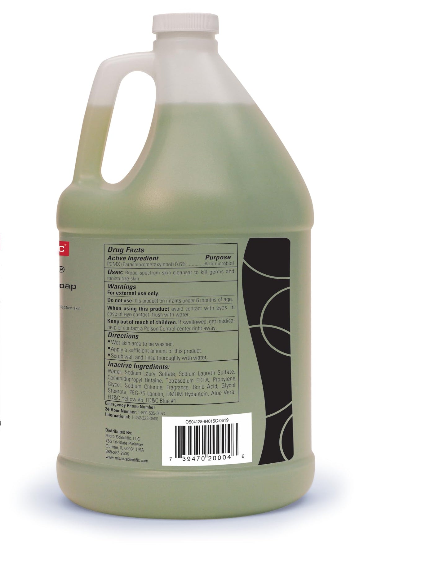 Micro-Scientific OS04-128 Opti-Scrub Antimicrobial Liquid Soap, Broad Spectrum, Non-Drying, 1 gallon