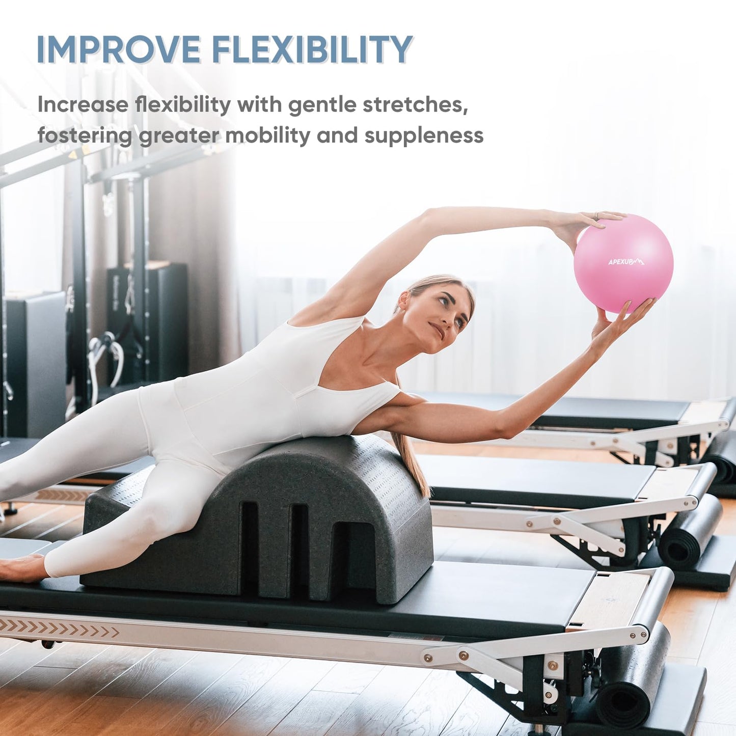 APEXUP Yoga Ball Exercise Ball, Heavy Duty Pilates Ball for Fitness, Balance, Core Workout, Physical Therapy (XXS (9") 23cm, Fuschia)