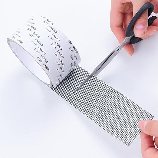 Lainrrew 4 Rolls Window Screen Repair Kit Tape, Strong Adhesive Fiberglass Covering Wire Mesh Repair Tape for Screen Door and Window Screen Tears Holes, Total 26.2 Ft