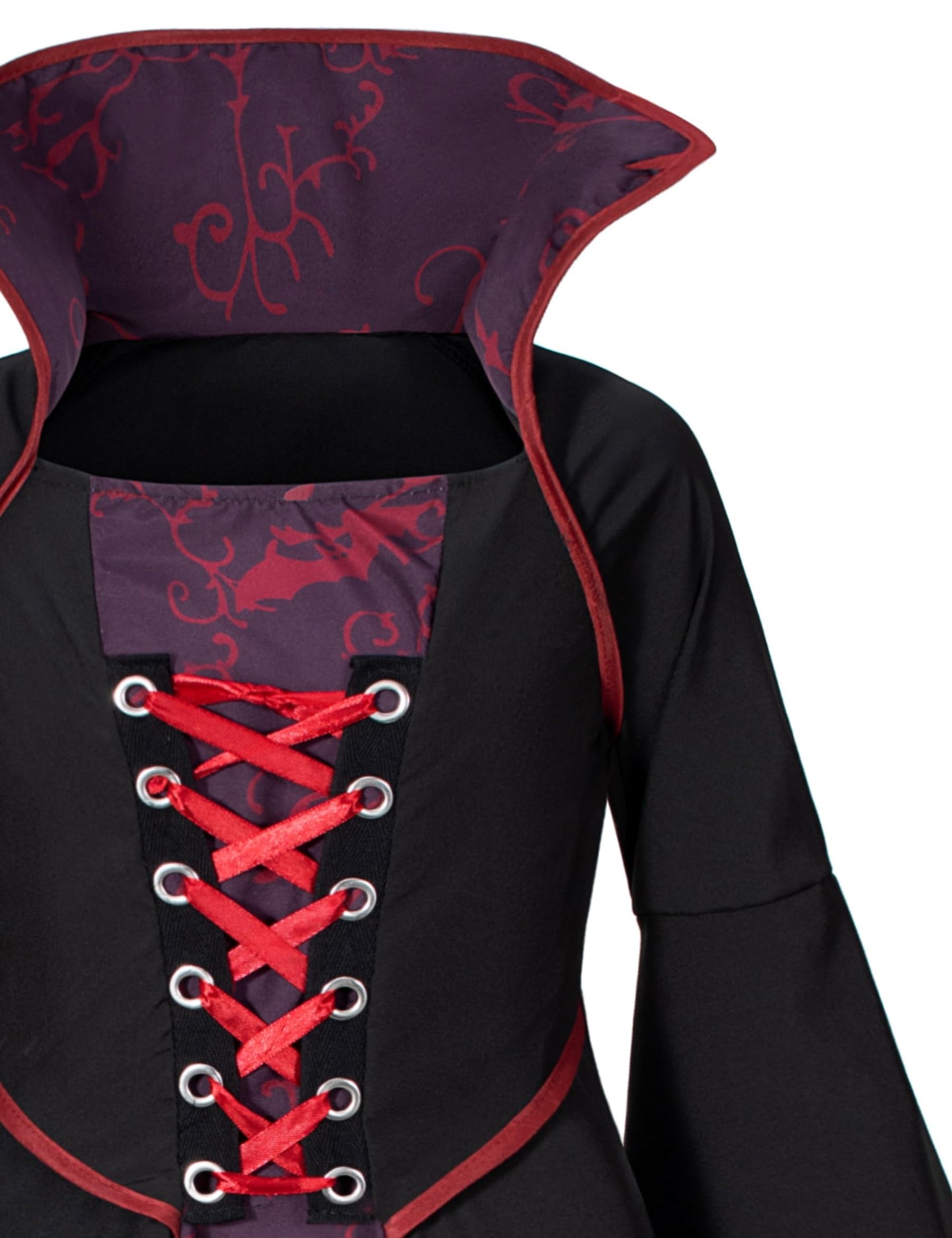 Vampire Costume Set for Toddler Girls Halloween Dress Up with Vampires Props (Fangs, Wand, Choker) 3T 4T