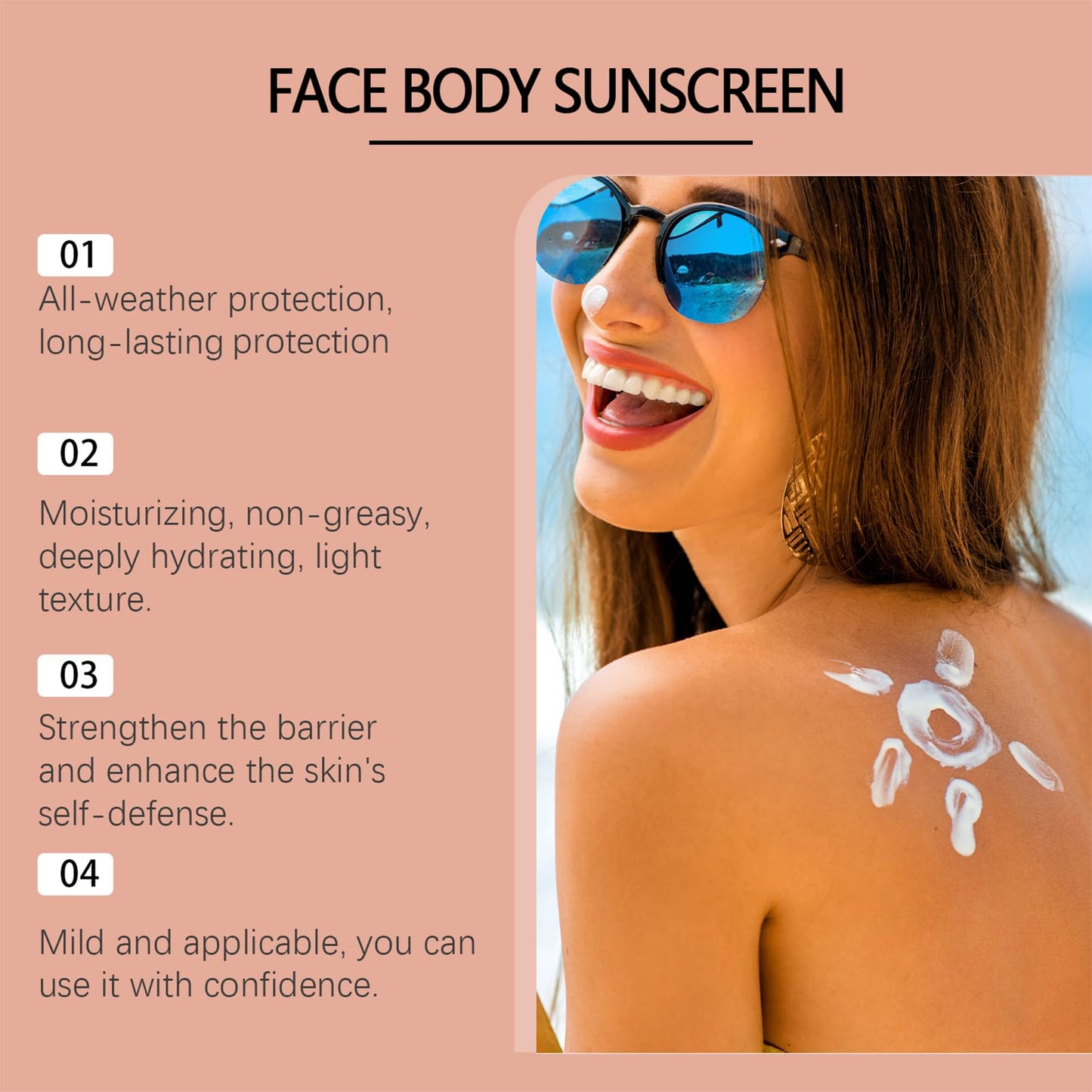 Natural Mineral Sunscreen SPF 50 - Natural Tallow & Zinc Oxide, Beef Tallow Sunscreen for Face & Body SPF 50, Moisturizing Hydra