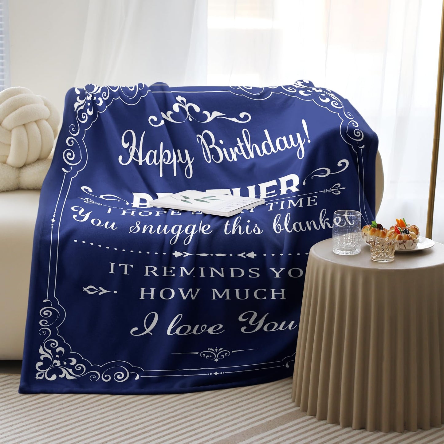 Novifaly Happy Birthday Gifts for Brother from Brother and Sister Birthday Gifts Ideas for Brother Birthday Decorations for Brother Happy Birthday Gifts to Brother Throw Blanket 50x60 Inches