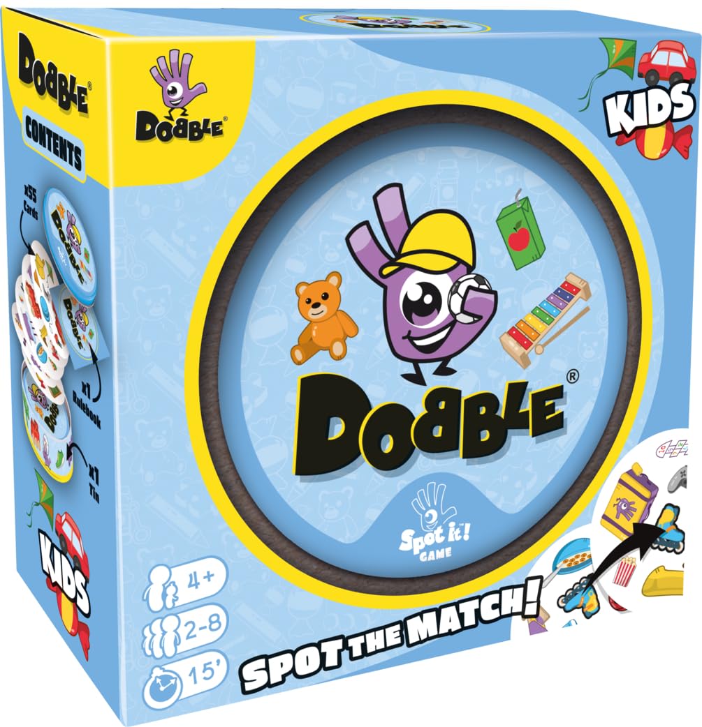 Asmodee | Dobble Kids | Card Game | Ages 6+ | 2-8 Players | 15 Minutes Playing Time