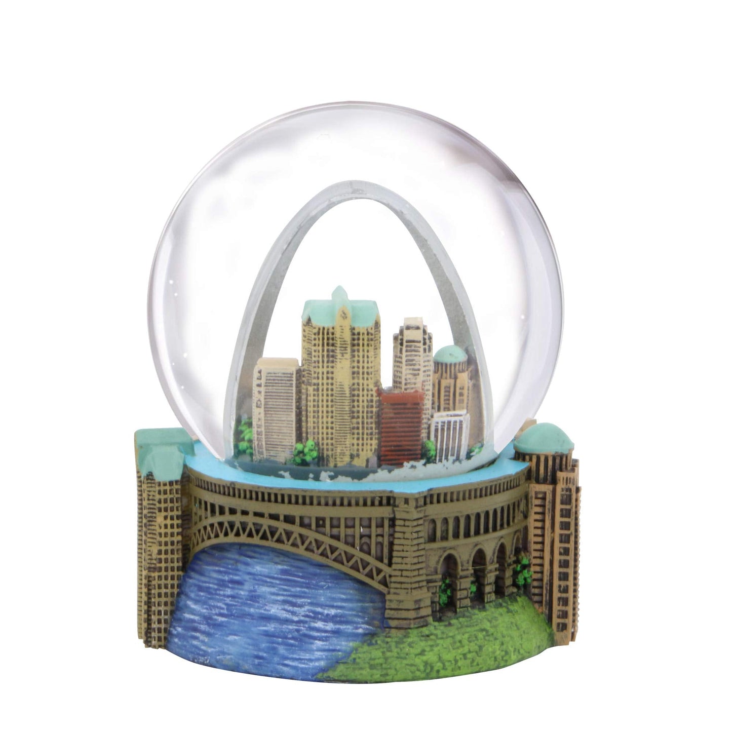 City-Souvenirs Saint Louis Snow Globe Skyline with Gateway Arch, 3.5 Inches Tall (65mm Globe)