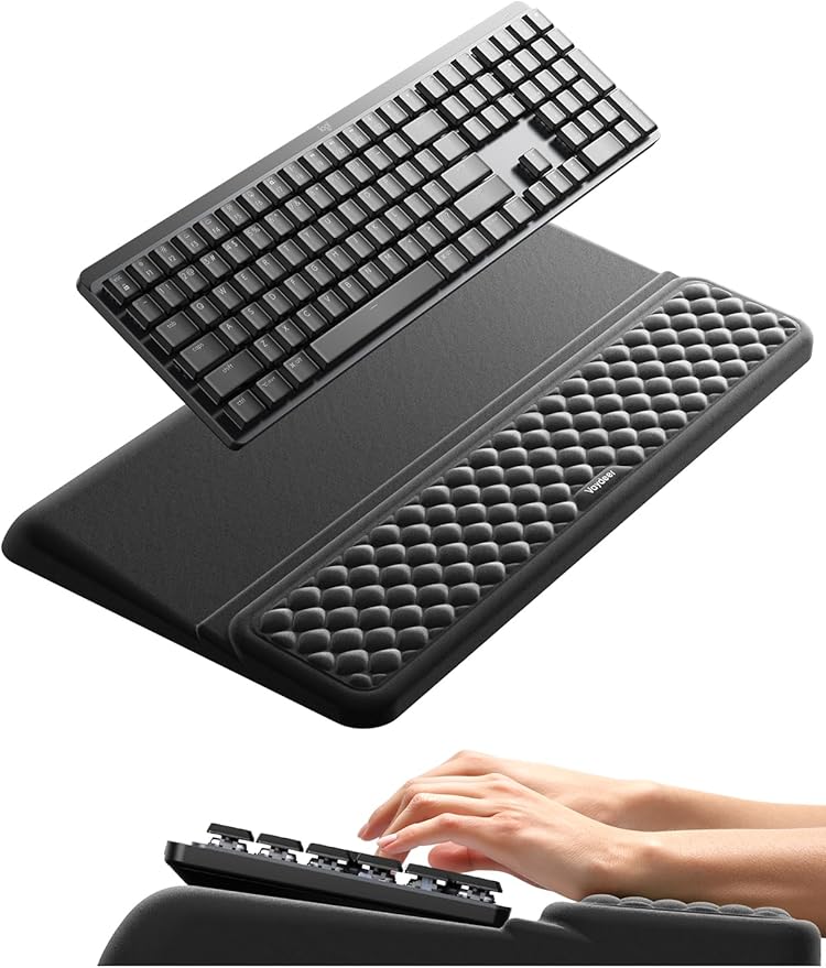 Vaydeer Wrist Rest with Keyboard Stand, Computer Wrist Support Pad, Ergonomic Keyboard Riser Holder Lifter Tray with Wrist...