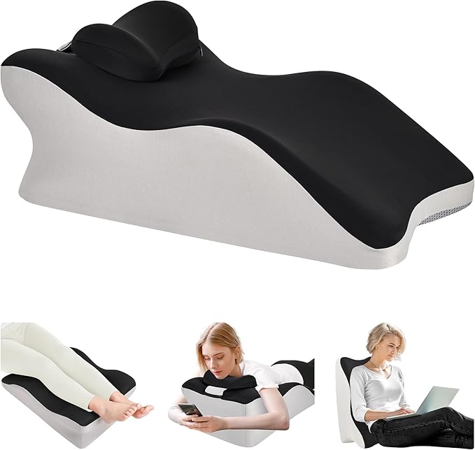 Aduken Reading Pillow for Bed,Adult Memory Foam Ergonomic Back Support Pillow for Bed Sitting Up Prone Pillow Face Down Sl...